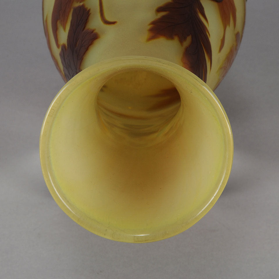 Emile Gallé, Red Leaf Vase