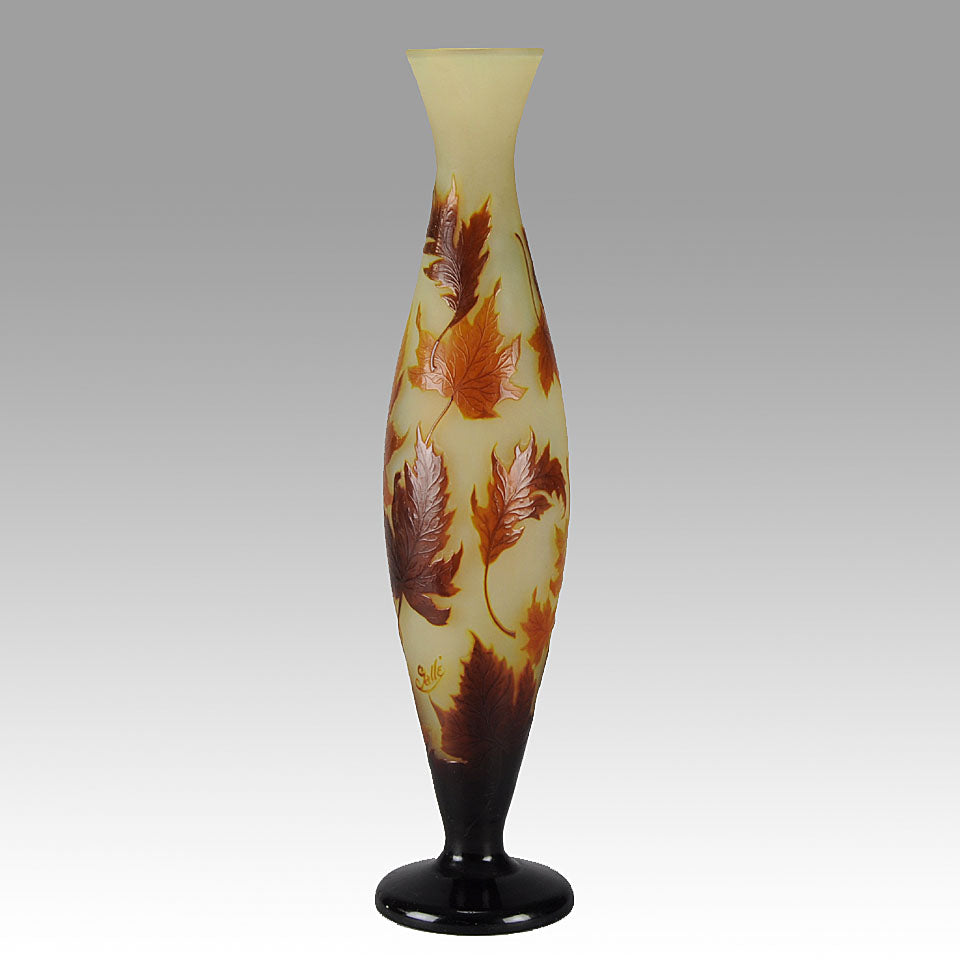 Emile Gallé, Red Leaf Vase