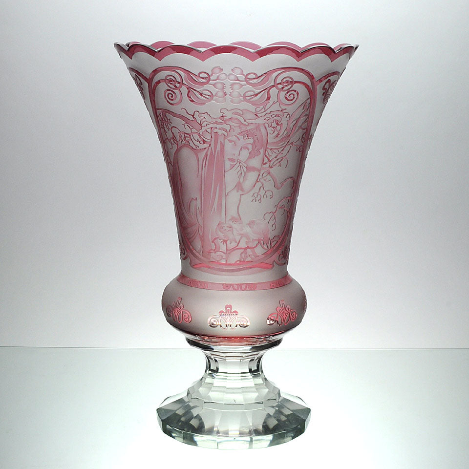 Czech Glass Mucha Vase