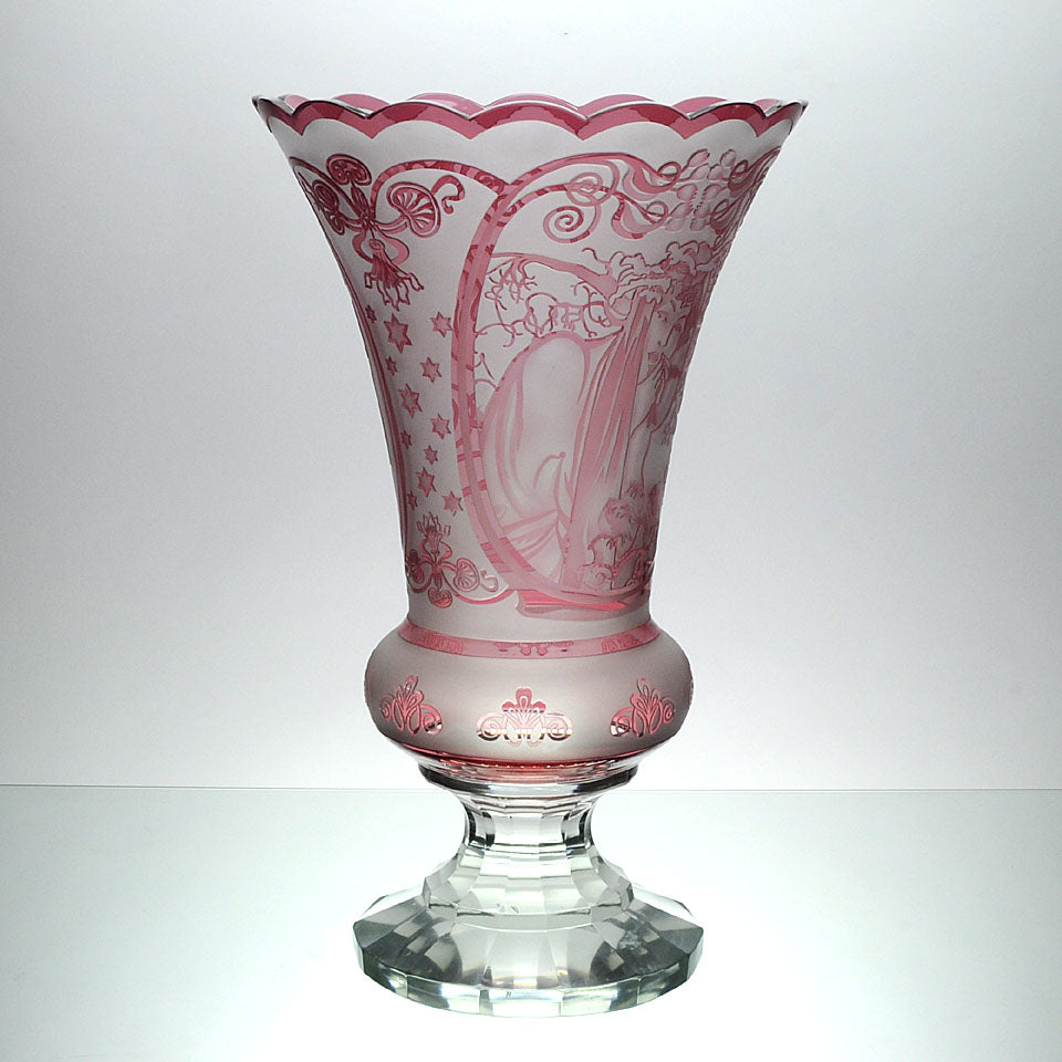 Czech Glass Mucha Vase