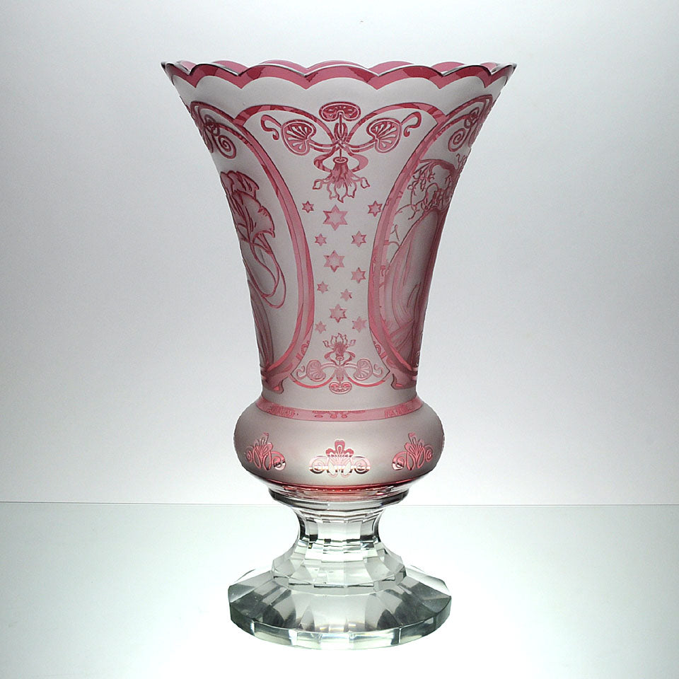 Czech Glass Mucha Vase