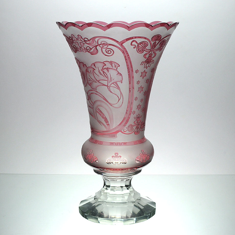 Czech Glass Mucha Vase