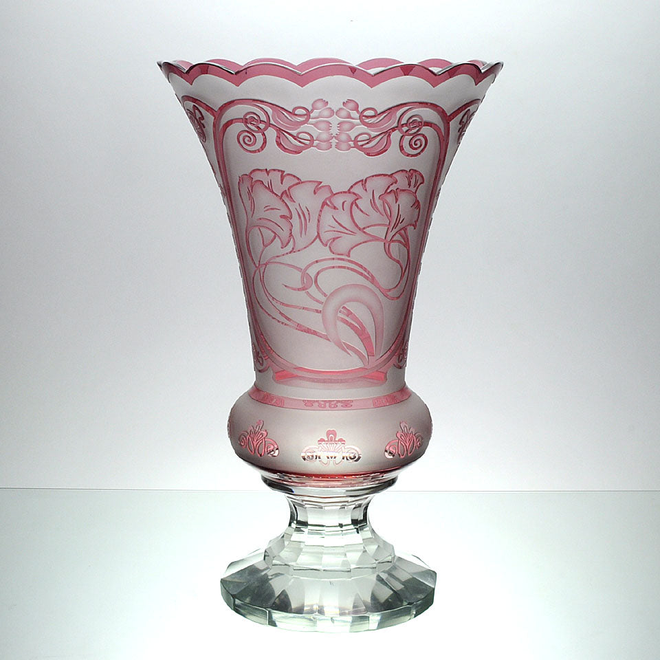 Czech Glass Mucha Vase