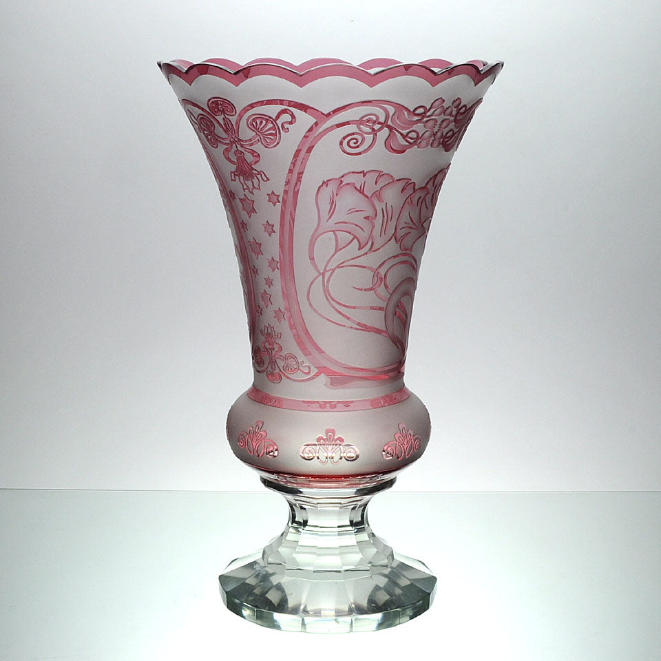 Czech Glass Mucha Vase