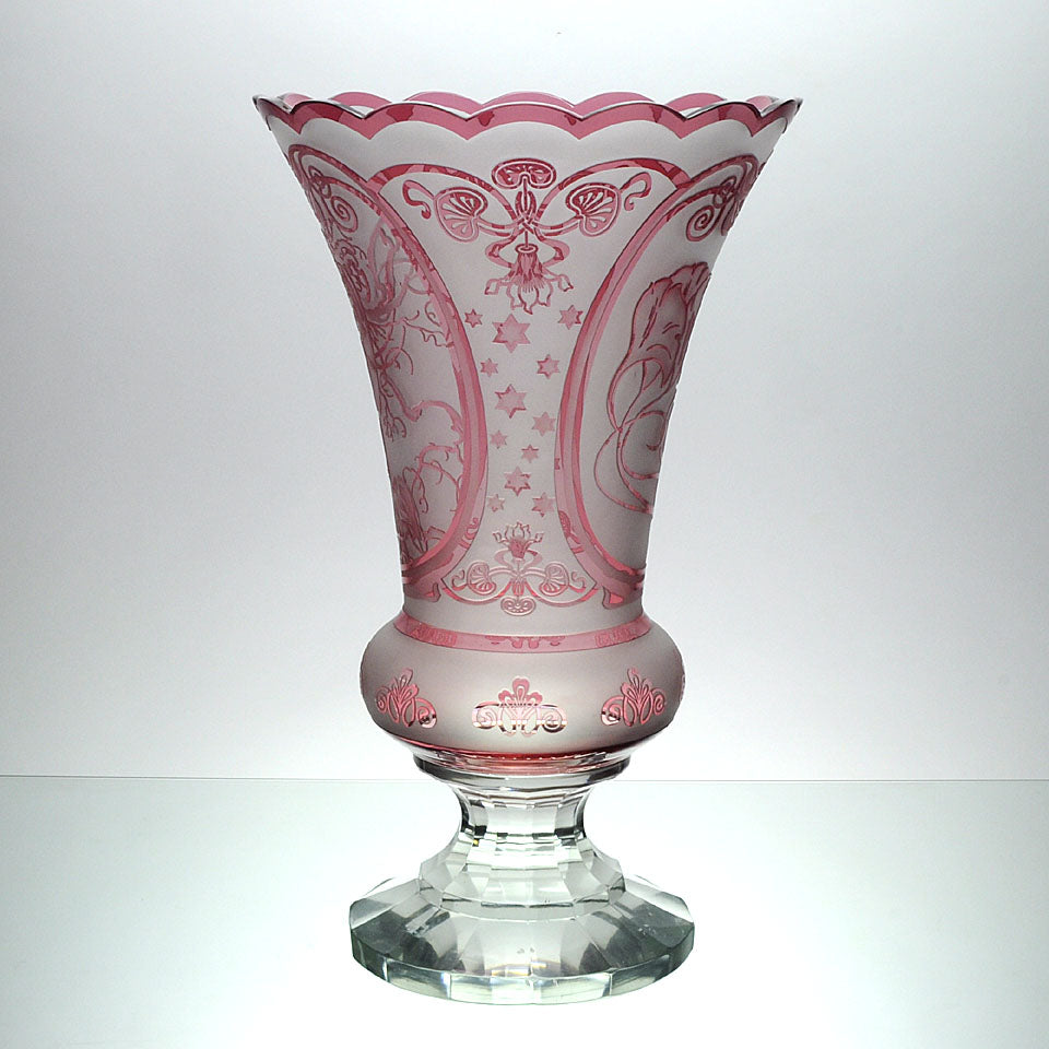 Czech Glass Mucha Vase