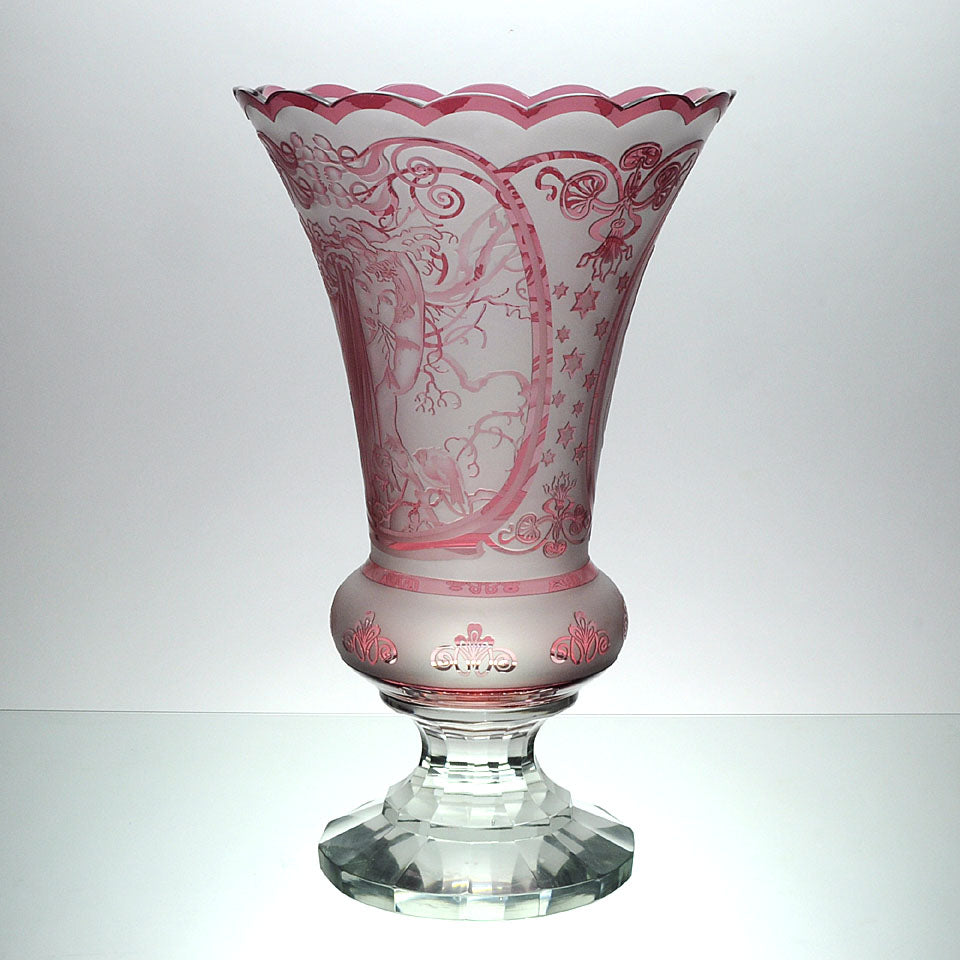 Czech Glass Mucha Vase