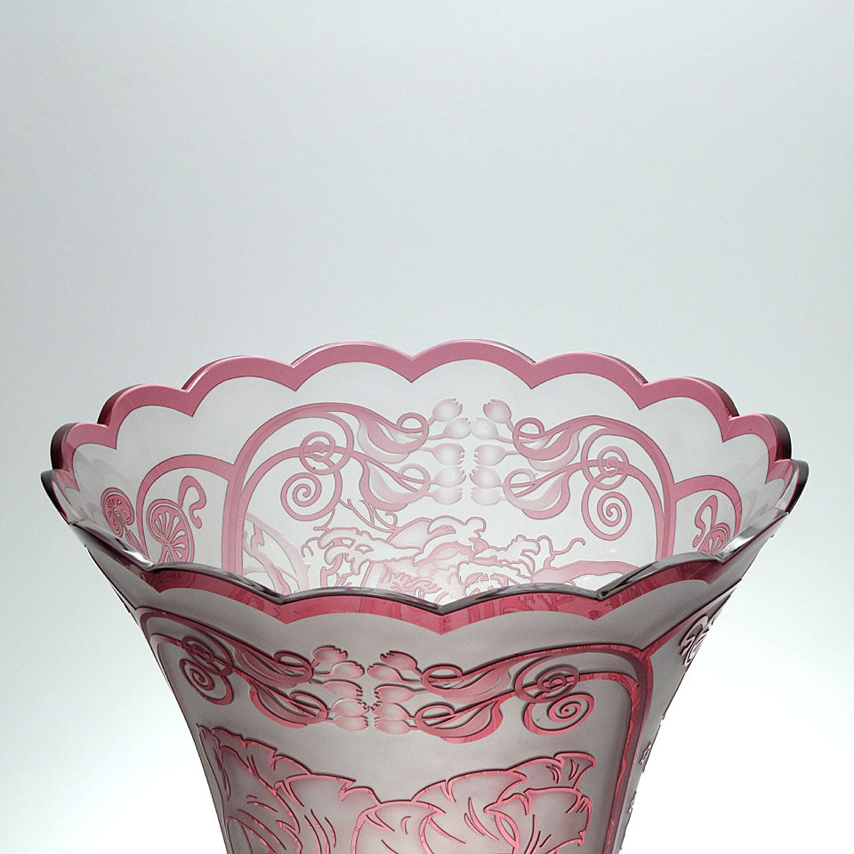 Czech Glass Mucha Vase