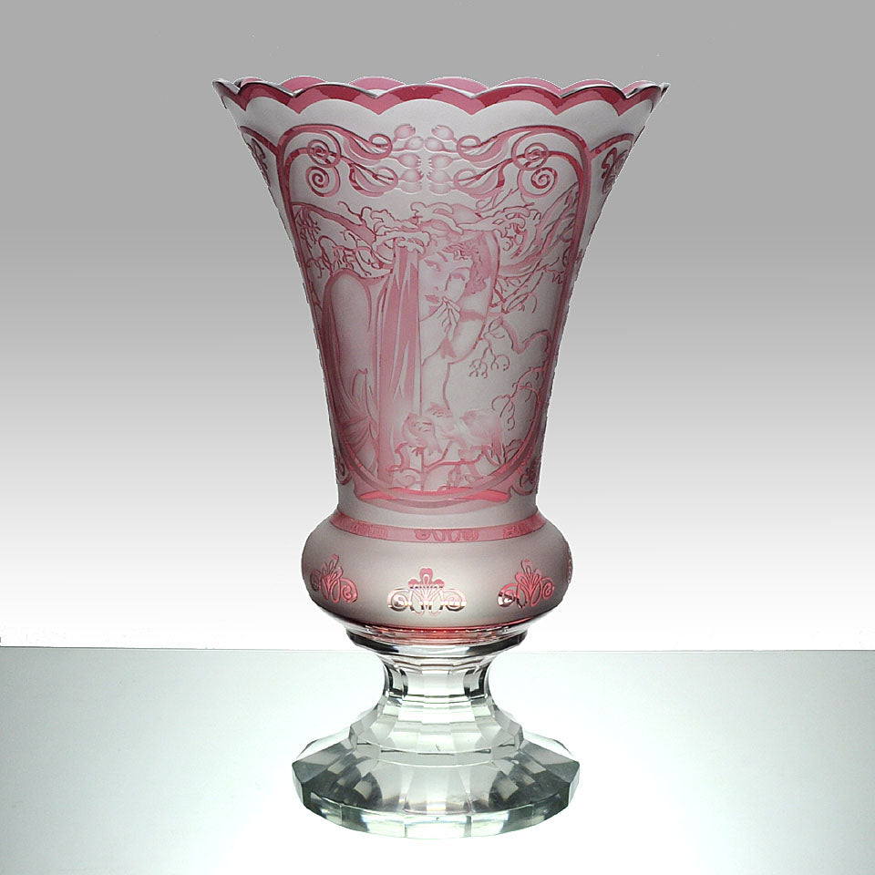 Czech Glass Mucha Vase