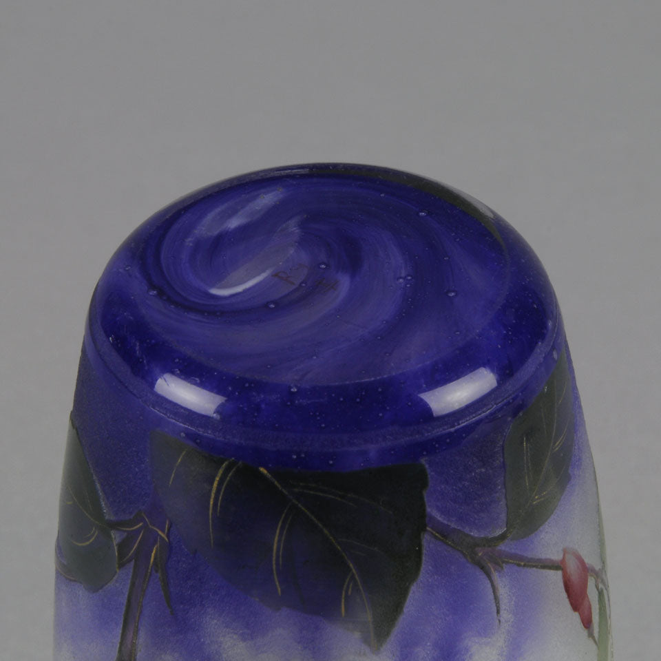 Fuschia Cameo Vase by Daum Freres