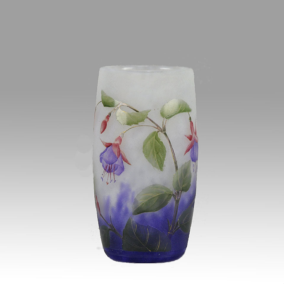 Fuschia Cameo Vase by Daum Freres